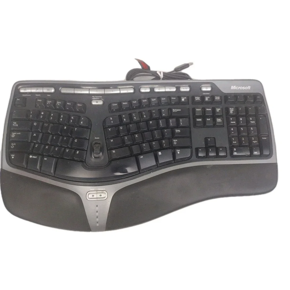 Microsoft Natural Ergonomic Computer Keyboard 4000 Black and Silver V 1.0 Tested